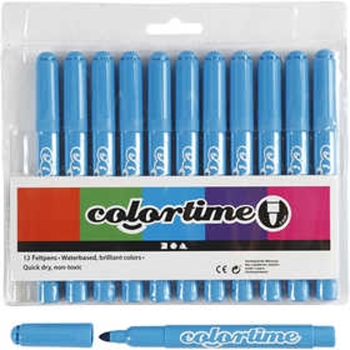 Colortime stift, lijndikte: 5 mm, lichtblauw, 12stuks [HOB-37334]